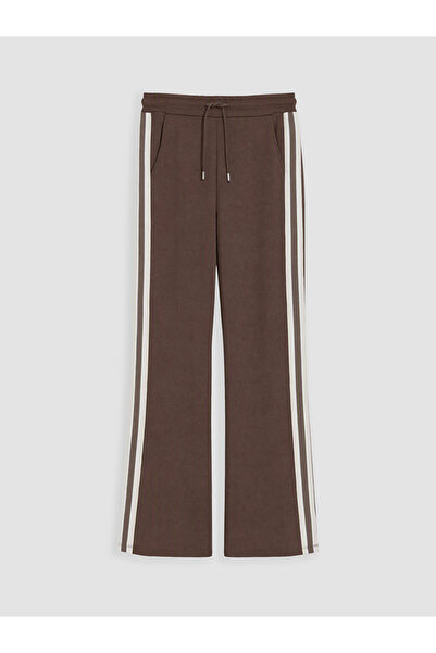 LC Waikiki Özmarka New Season Brown Striped Soft Touch Women's Sweatpants