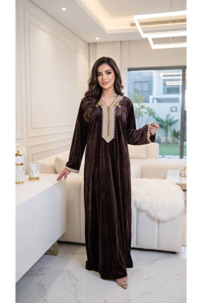 alqarat جلابية دانا المخملية الشتوية
