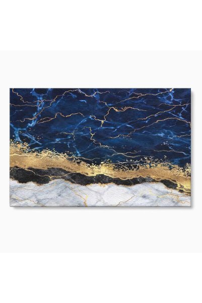 Luxcanva Tablou Canvas Blue Marble 70x50 cm pe Sasiu Lemn Culori Marble Colours