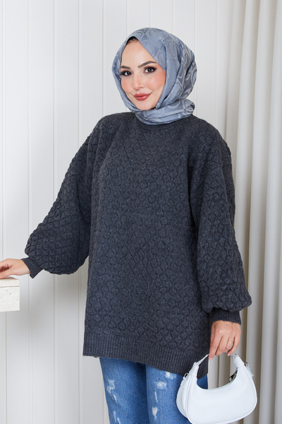 Pamuk Butik Kadın Zincir Örgülü Triko Tunik