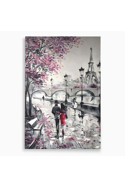 Luxcanva Tablou Canvas Love In Paris 80x120 cm pe Sasiu Lemn Culori Love Paris