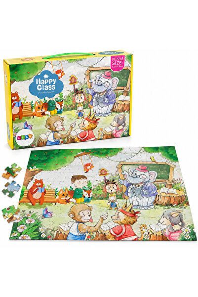 LEAN Puzzle educativ Scoala Animalelor, 100 piese, imagine 52 x 37,8 cm, 3 ani+