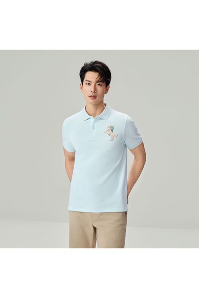 Giordano Men’s Slim Fit Napoleon Embroidery Lycra Pique Polo