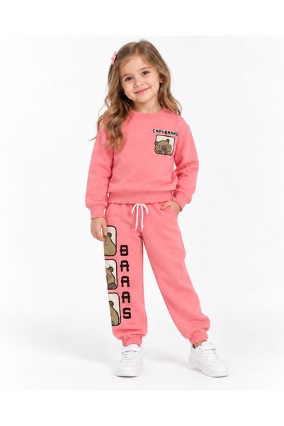 Honey Kids Kız çocuk 3 iplik kışlık alt üst takım