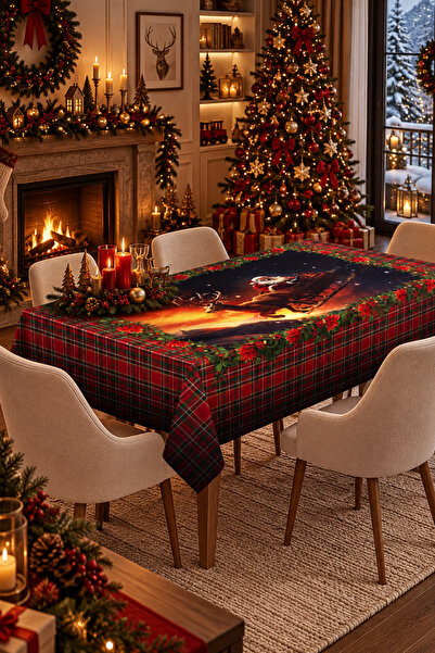 Befahomes Noel Babalı Yılbaşı Masa Örtüsü – Christmas Desenli Dekoratif Yeni ...