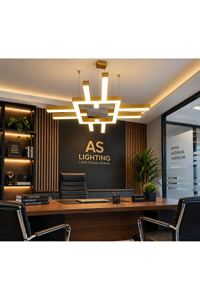 LIGHTING 60x60 cm Modern Geometrik LED Sarkıt Avize BEYAZ - GÜNIŞIĞI LED