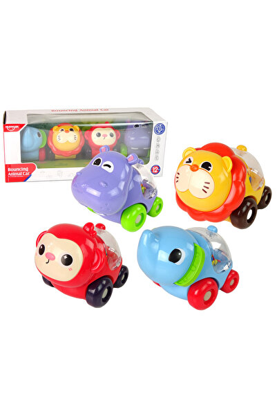 LEAN Set de vehicule colorate cu animale și mingi
