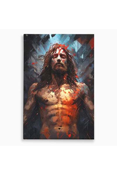 Luxcanva Tablou Canvas Patimile lui Hristos 100x150 cm pe Sasiu Lemn Iisus Ma...