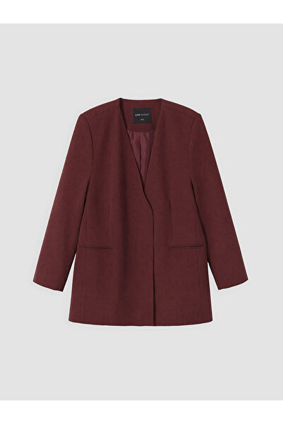 LC Waikiki Vizyon New Season Burgundy Oversize Women's Jacket