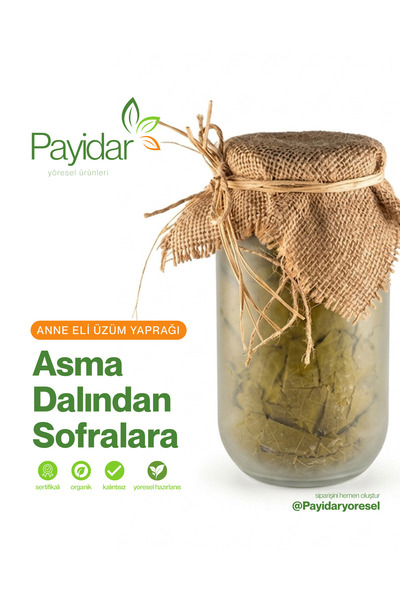 Doğal köyden Salamura üzüm yaprağı yemeklik ince ve damarsız yeni mahsül 1 KG