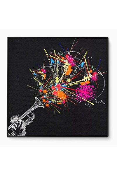 Luxcanva Tablou Canvas Sound Of Music 100x100 cm cu Rama Negru Culori Decorat...
