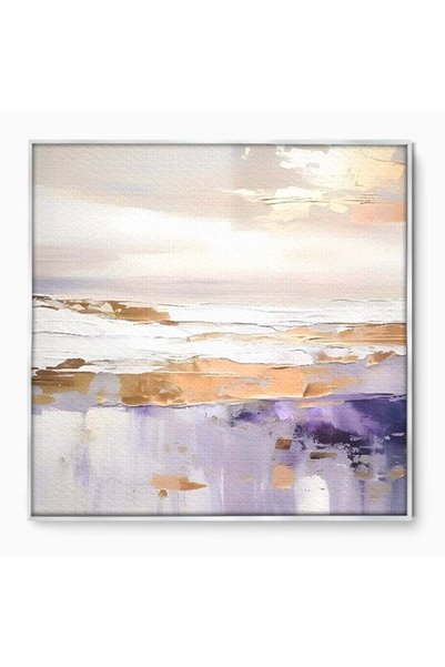 Luxcanva Tablou Canvas Abstract Waves Of The Sea 140x140 cm cu Rama Argintiu ...