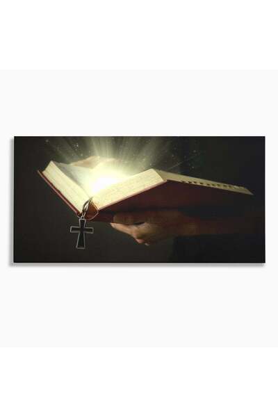 Luxcanva Tablou Canvas Biblia si Lumina Sfanta 100x50 cm pe Sasiu Lemn Biblie...
