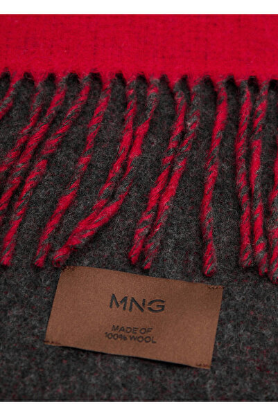 MANGO Woman %100 yün çift taraflı atkı