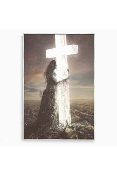 Luxcanva Tablou Canvas Imbratisarea Divinitatii 70x100 cm cu Rama Argintiu Cr...