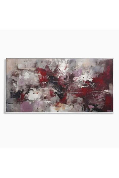 Luxcanva Tablou Canvas Pete De Culoare Tablou Abstract 140x70 cm cu Rama Argi...