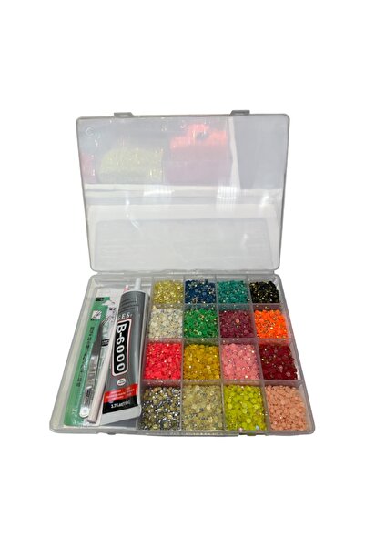 GÜLBAHAR XL Bedazzling Kit Boncuk 16’ lı Mega Taş Yapıştıcı+Cımbız+ Yapıştırm...