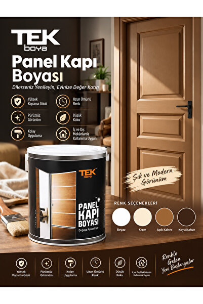TEK BOYA Panel Kapı Boyası (4 Renk Seçeneği)