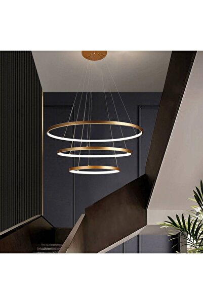Hummer Modern Ceiling-Mounted Integrated LED Chandelier | Gold Body
