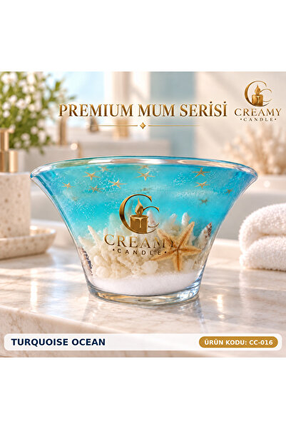 creamy candle turquoıse