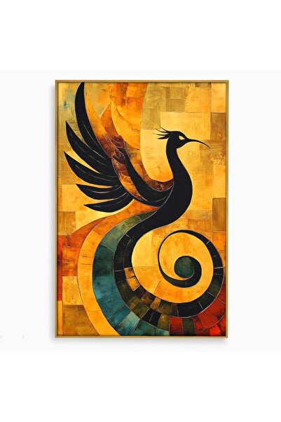 Luxcanva Tablou Canvas Renastere Abstracta 80x120 cm cu Rama Auriu Renastere ...