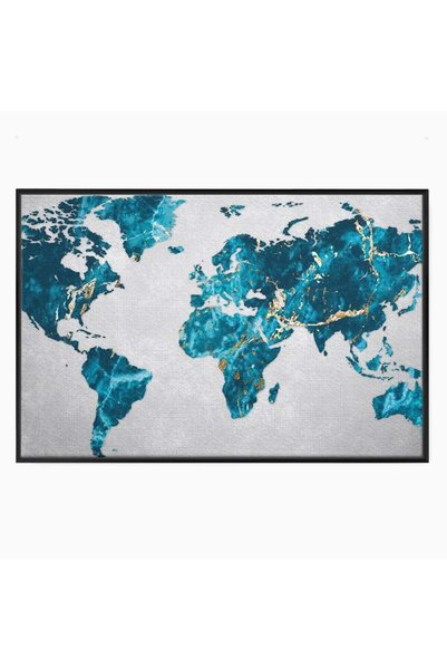 Luxcanva Tablou Canvas Atlas de Safir 70x50 cm cu Rama Negru Atlas de Safir H...