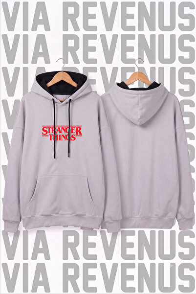 Vordevia Φούτερ με κουκούλα Stranger Things με στάμπα, unisex, φαρδιά γραμμή ...