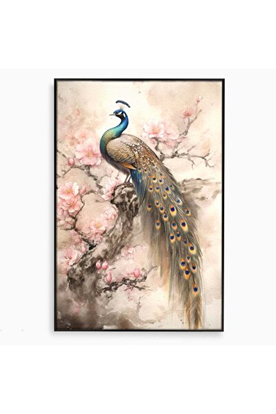 Luxcanva Tablou Canvas Ecoul Penelor Imperiale 100x150 cm cu Rama Negru Ecoul...