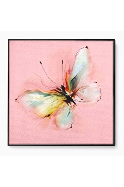 Luxcanva Tablou Canvas Zbor in Pastel 90x90 cm cu Rama Negru Zbor in Pastel P...