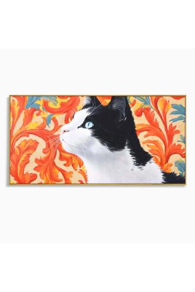 Luxcanva Tablou Canvas Vis Ornamental 140x70 cm cu Rama Auriu Vis Ornamental ...