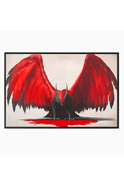 Luxcanva Tablou Canvas Razboinicul din Abis 100x70 cm cu Rama Negru Razboinic...
