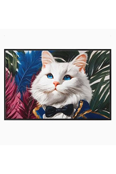 Luxcanva Tablou Canvas Majestatea Pufului 60x40 cm cu Rama Negru Majestatea P...