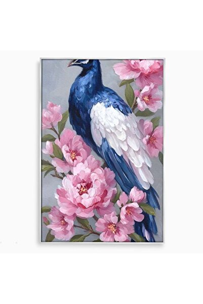 Luxcanva Tablou Canvas Serenada Florala 40x60 cm cu Rama Argintiu Serenada Fl...
