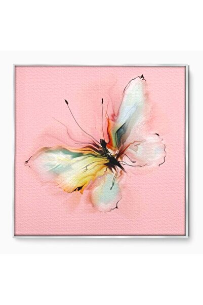 Luxcanva Tablou Canvas Zbor in Pastel 70x70 cm cu Rama Argintiu Zbor in Paste...