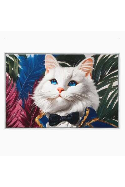 Luxcanva Tablou Canvas Majestatea Pufului 60x40 cm cu Rama Argintiu Majestate...
