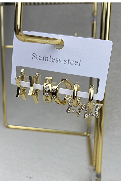 Brethils Steel Earring Set with Star Theme, Dangle Style, Anti-Tarnish, Anti-...