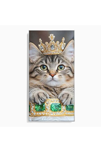 Luxcanva Tablou Canvas Regele Smarald 70x140 cm cu Rama Argintiu Regele Smara...