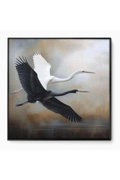 Luxcanva Tablou Canvas Tandem in Infinit 70x70 cm cu Rama Negru Tandem in Inf...