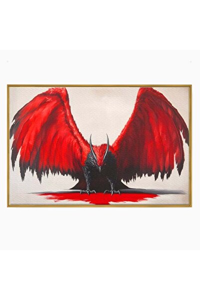 Luxcanva Tablou Canvas Razboinicul din Abis 100x70 cm cu Rama Auriu Razboinic...