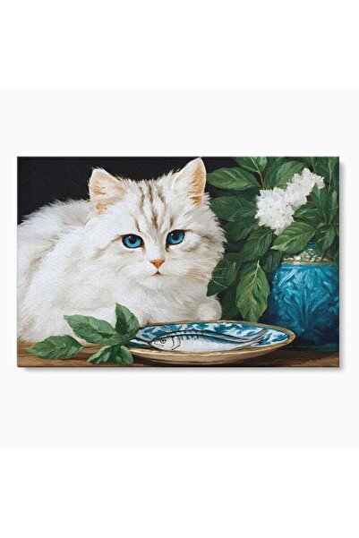 Luxcanva Tablou Canvas Ospat Nobil 70x50 cm pe Sasiu Lemn Ospat Nobil Pisica ...