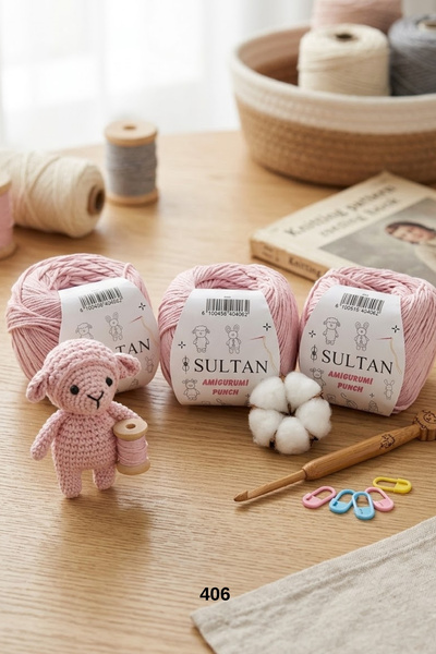 hobi dünyası evim 3 Pieces Sultan Amigurumi Knitting Yarn Toy 50 Grams 150 Me...