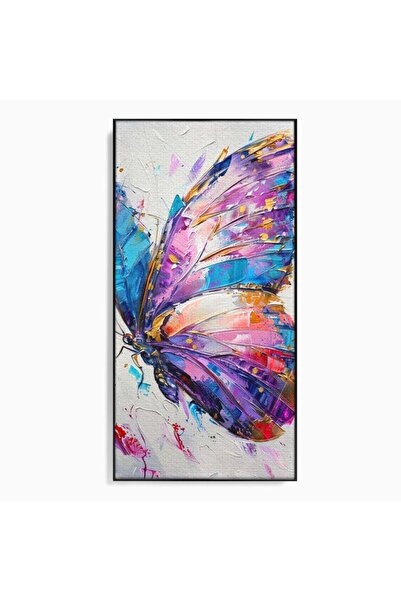 Luxcanva Tablou Canvas Aripi de Ametist 50x100 cm cu Rama Negru Aripi de Amet...
