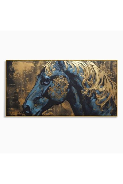 Luxcanva Tablou Canvas Coama de Aur cm cu Rama Auriu Coama de Aur Ornamental ...