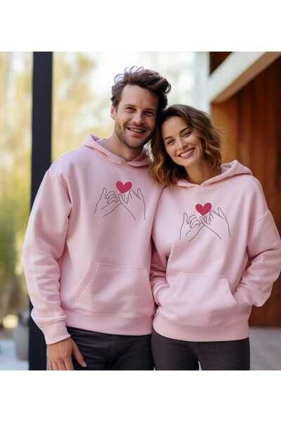 ZEMLİYA Modexa Unisex Hoody Pink 3 Thread Threaded Oversize Hooded Sweatshirt...