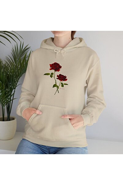 classy moda Unisex Beige Loose Cut Hooded Sweatshirt with Inner Pockets Warm ...