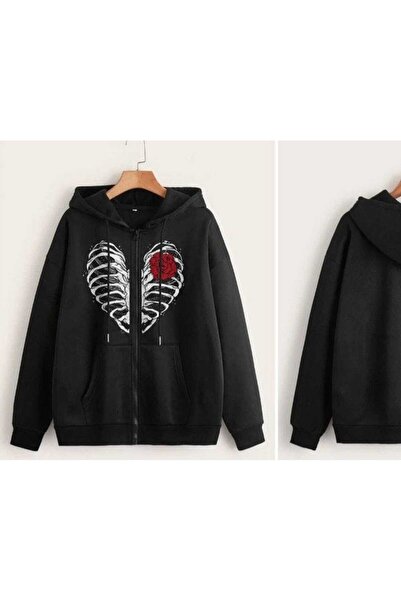 valeriae Unisex Black Kangaroo Pocket Thick Fabric Oversize Hooded Sweatshirt...