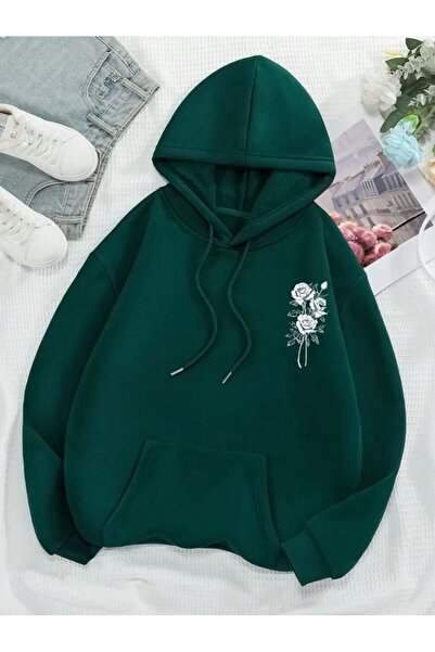 ZEMLİYA Modexa Unisex Hoody Green Hooded Oversize Sweatshirt Comfortable Fit ...