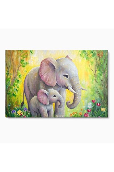Luxcanva Tablou Canvas Gradina Elefantilor 60x40 cm pe Sasiu Lemn Gradina Ele...