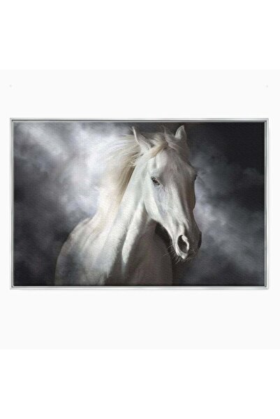 Luxcanva Tablou Canvas Galop deasupra Norilor 70x50 cm cu Rama Argintiu Galop...