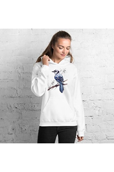 bellanova Unisex White Off-Shoulder Oversize Hooded Casual Sweatshirt with Ka...